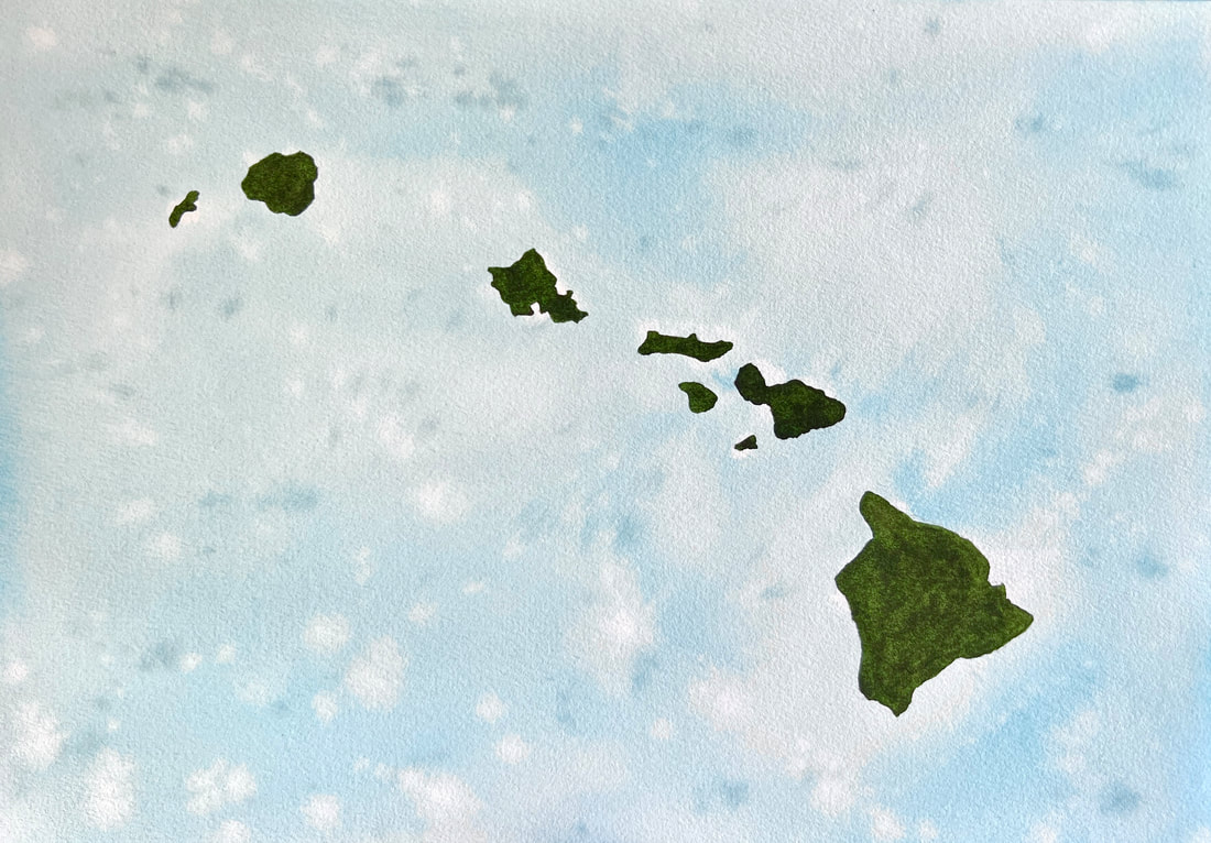 hawaii, watercolor, art, oahu, hawaii artist, Chinese, Maui, Oahu, local, Asian American, ocean, pacific, islands